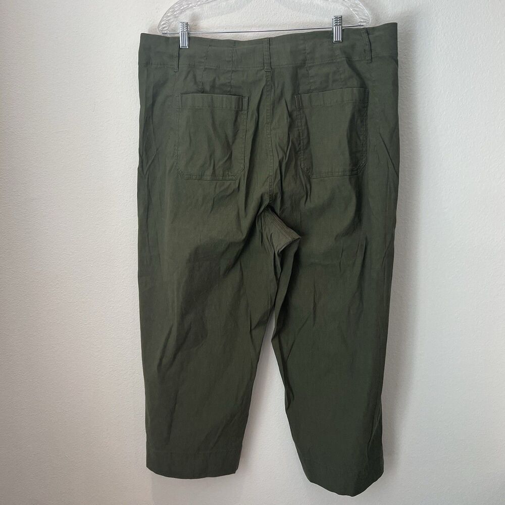 Maeve Women's Plus US 20W Green Ponte The Colette Wide Leg Crop Pants Neutral - Picture 3 of 10